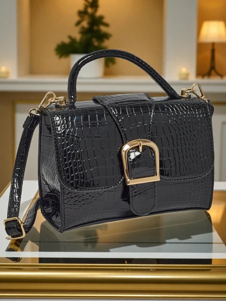 Petit sac à main verni pour femme en cuir écologique Orlina