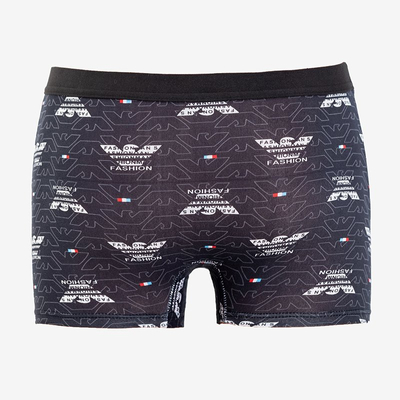 Boxer homme noir à motifs - Sous-vêtements