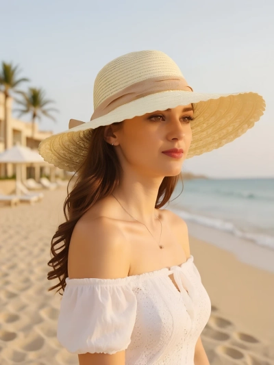 Royalfashion Chapeau de paille pour femme Mira Flare
