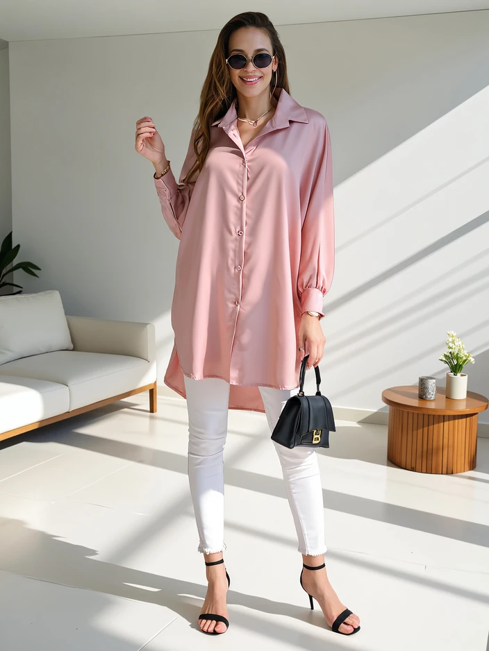 Chemise longue oversized pour femmes Royalfashion