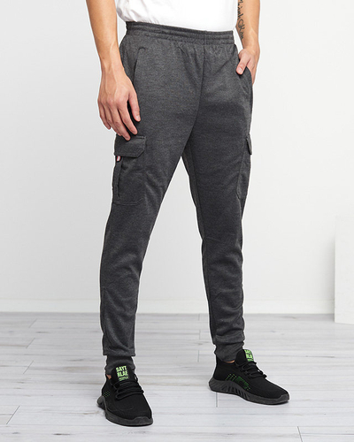 Pantalon Jogging Homme Gris Foncé avec Poches - Vêtements