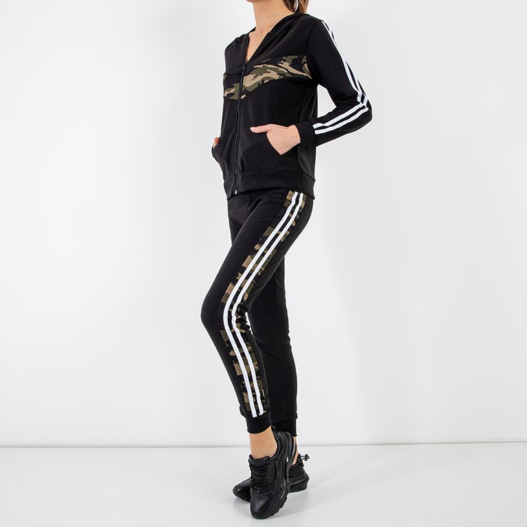 Ensemble de survêtement camouflage femme noir - Vêtements