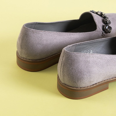 Mocassins femme gris avec ornements Unisea - Footwear