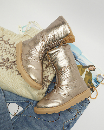 Pink-gold chaussures pour femmes a'la bottes de neige Tirigga- Footwear