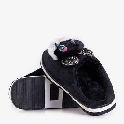Chaussons noirs pour femmes avec le lapin Pivi - Footwear