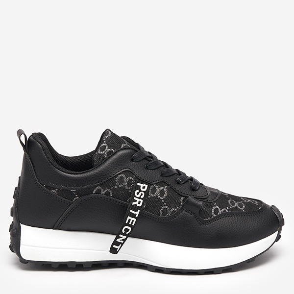 OUTLET Chaussures de sport noires pour femmes avec motif tendance Tentis - Footwear