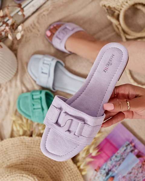 Royalfashion Tongs violettes pour femme avec boucle Rydr