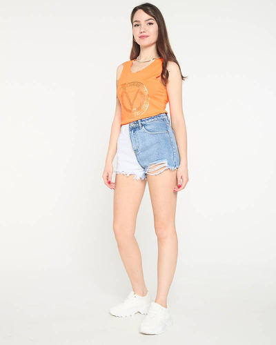 Top imprimé orange - Vêtements
