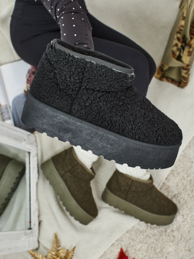 Bottes courtes imitation bottes de neige pour femmes Marellin