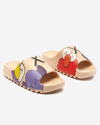 Chaussons pour femmes en caoutchouc beige avec imprimé Pfizz - Footwear