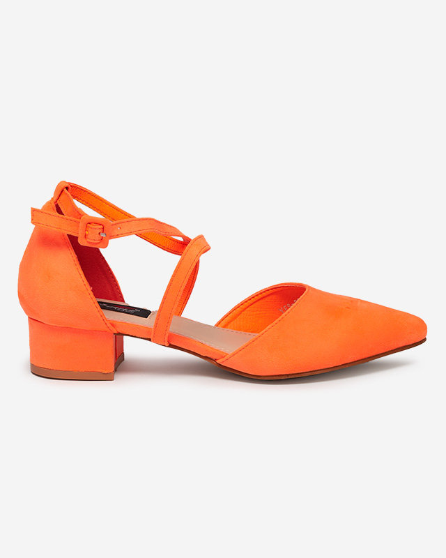 OUTLET Escarpins pour femmes à talons plats orange fluo Wohasi- Shoes