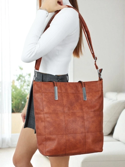 Sac à main shopper pour femmes en cuir écologique Tessira