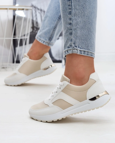 Chaussures de sport pour femmes en blanc et beige Arienla - Footwear