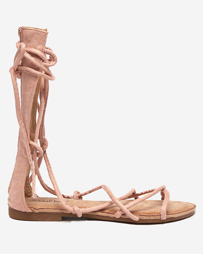 OUTLET Sandales mi-mollet spartiates rose pastel Jeniso - Footwear