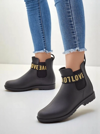 Bottes de pluie mates Royalfashion pour femmes avec l'inscription Love Love