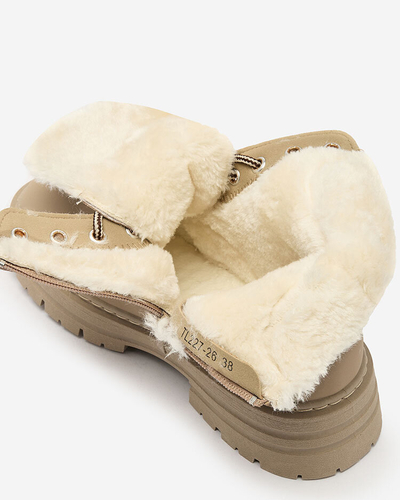 Royalfashion Bottes de trappeur isolées pour femme, gris-brun Radoras