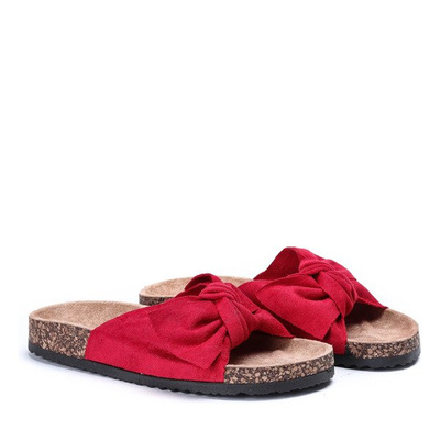 Tongs rouges avec noeud Lottie - Chaussures 1