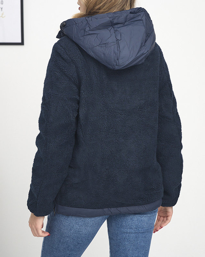 Veste femme bleu marine avec poche kangourou - Vêtements