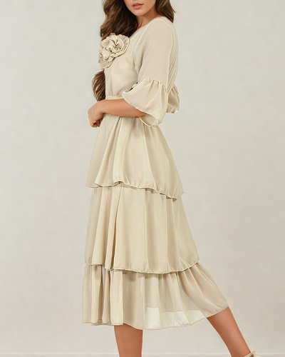 Royalfashion Robe midi à volants pour femme