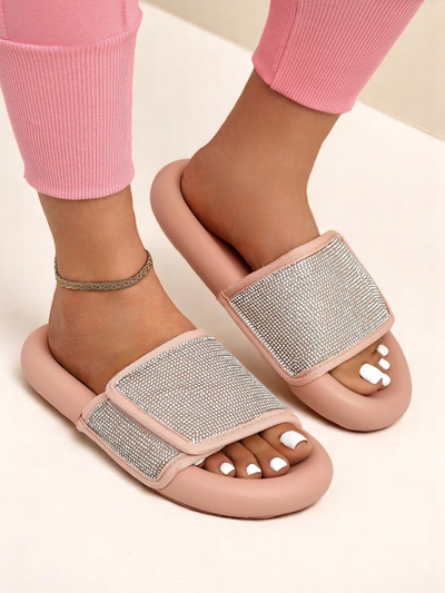 Royalfashion Claquettes plates pour femmes Sparkle Step