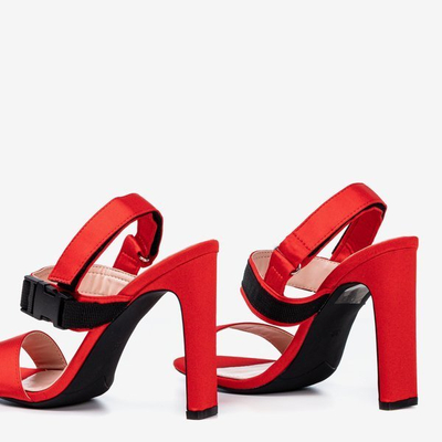 Sandales rouges sur tige velcro spolisa - Chaussures