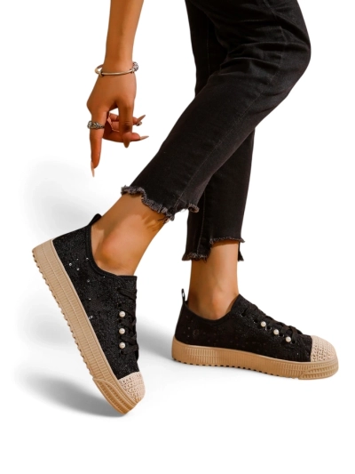 Baskets en dentelle pour femmes Royalfashion avec sequins Nille
