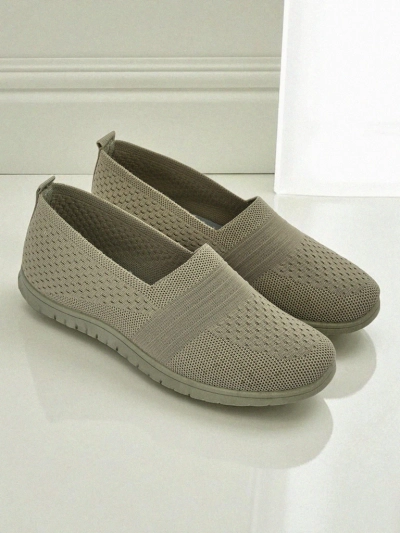 Mocassins pour femmes Gaia Verde – chaussures vertes confortables en tissu à talons plats