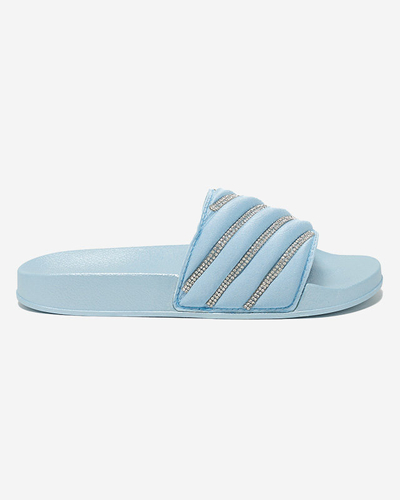 Chaussons femme bleus avec zircons cubiques Erikis - Footwear