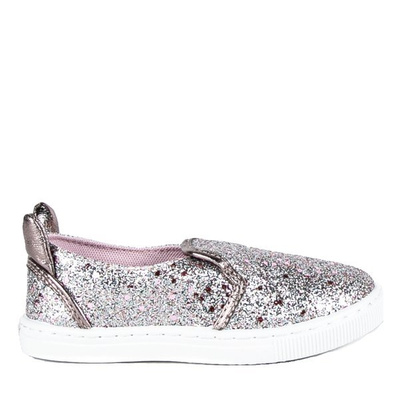 Slip-on pour enfant en brocart rose - Chaussures 1