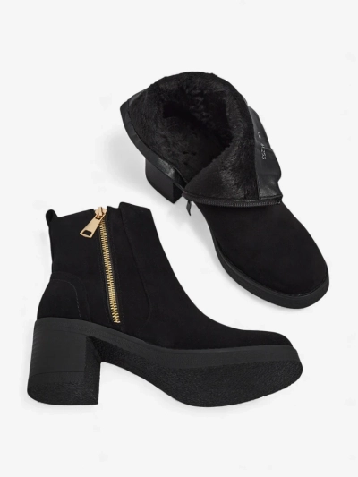 Bottines femme en éco-daim à talons épais Arshena