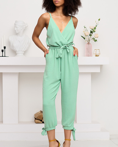 Combinaison longue vert clair à nouer femme - Vêtements