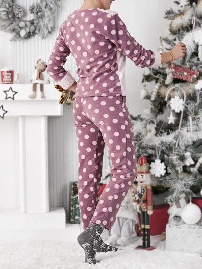Royalfashion Pantalon de pyjama pour femme a'la polaire Hello Winter