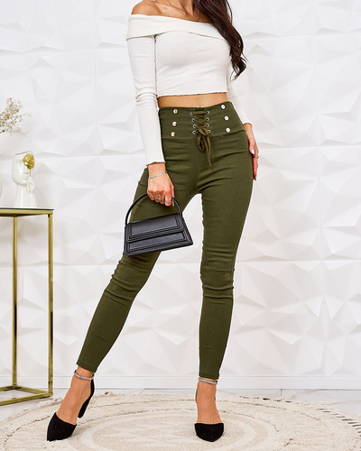 Royalfashion Pantalon teggings femme avec bordures décoratives