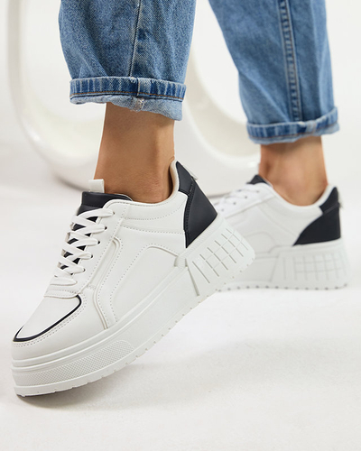 Chaussures de sport en éco-cuir noir et blanc pour femmes sur la plateforme Cerecha - Footwear