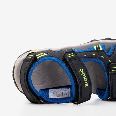 Sandales de sport noires pour enfants avec empiècements en cobalt Krifia - Footwear