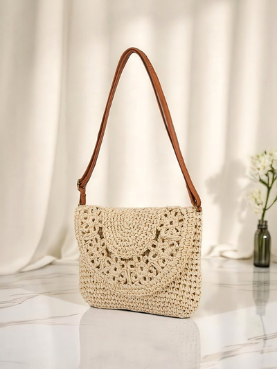 Royalfashion Petit sac à main en paille pour femme Sunny Stripes Mini