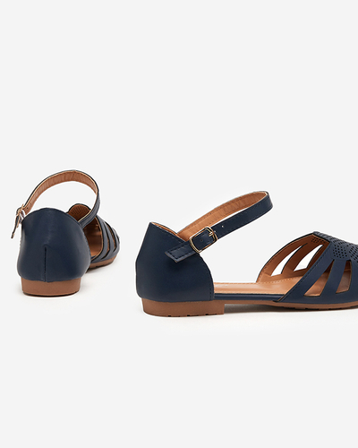 Sandales femme bleu marine à talons plats Miankas - Souliers
