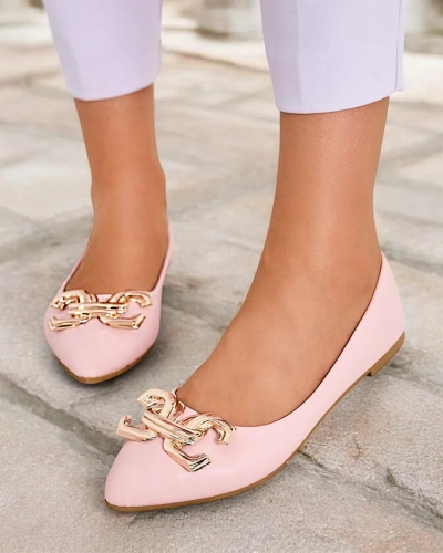 Ballerines pour femmes noires Royalfashion avec un embellissement sur le bout, Figgda