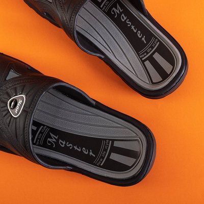 Pantoufles en caoutchouc Stiford pour hommes noires - Chaussures