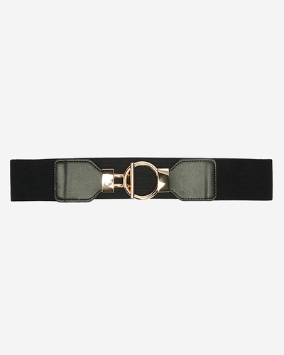 Ceinture élastique avec grande boucle en or noir - Accessoires