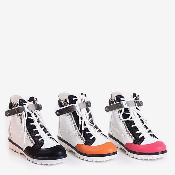 Bottines de sport noires et blanches avec finition laquée Krillas - Footwear