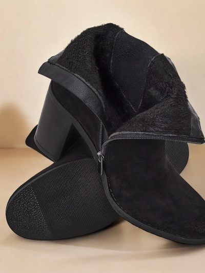 Bottines pour femmes en éco-suède Royalfashion à talon bloc Cesios