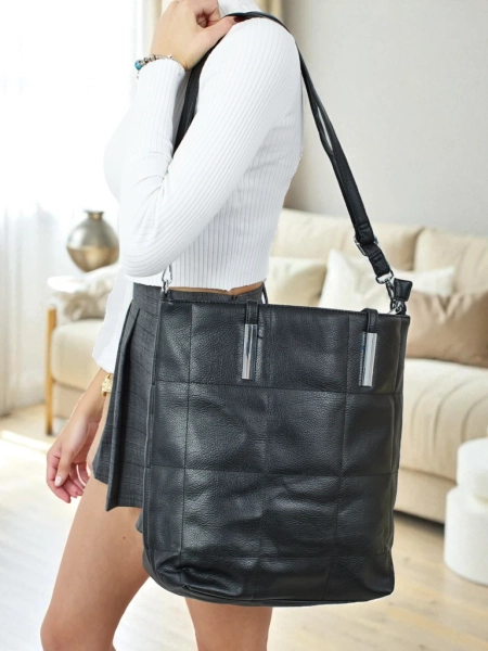 Sac à main shopper pour femmes en cuir écologique Tessira