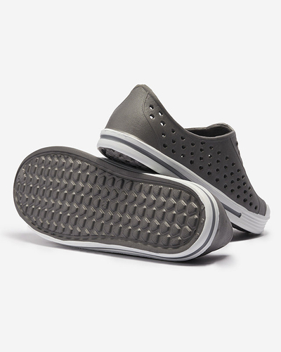 Baskets en caoutchouc ajourées grises pour enfants Jiteri - Chaussures