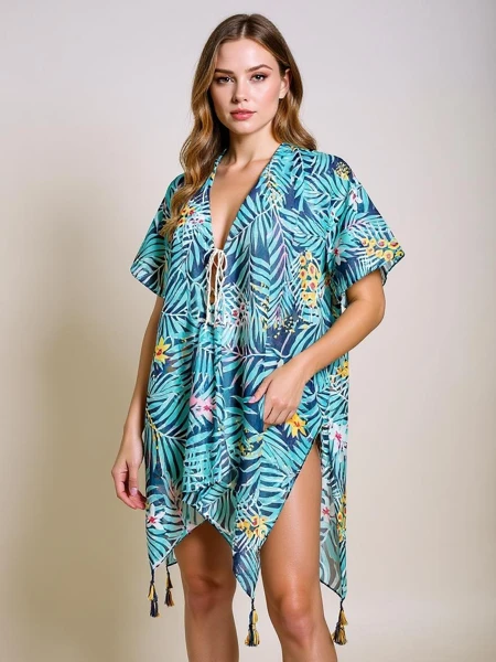Paréo Helene Tropica Royalfashion jusqu'aux genoux - robe de plage colorée