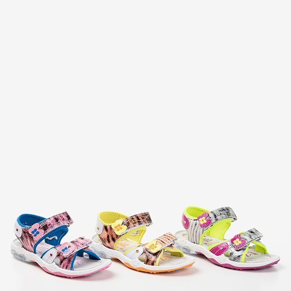 Sandales enfant Jamie orange et jaune - Chaussures