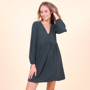 Mini-robe évasée vert foncé - Habillement