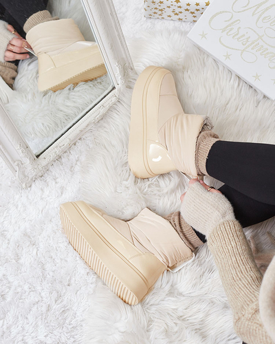 Royalfashion Beige Maderta bottes de neige à enfiler pour femme