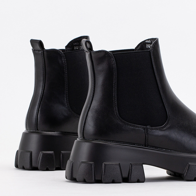 Bottines compensées pour femmes noires Casidi - Chaussures