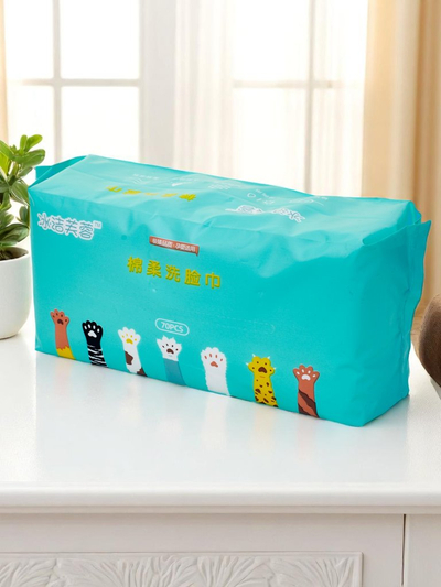 Lingettes humides en coton 70 pcs.